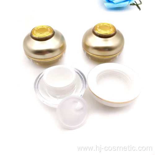 Golden acrylic spherical cosmetic jars with good price